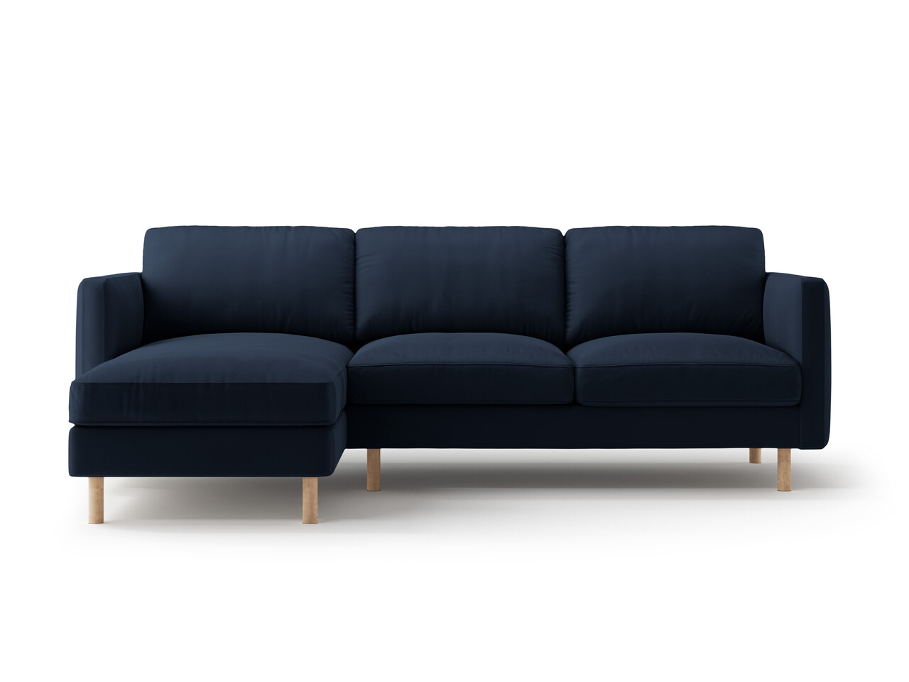 Coltar stanga 3 locuri, Eden, Micadoni Home, 250x150x90 cm, catifea, albastru inchis - imagine 6